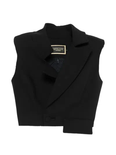 Mitiliane Couture Asymmetric Short Vest In Black