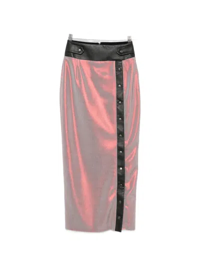 Mitiliane Couture Button-up Midi Skirt In Gray