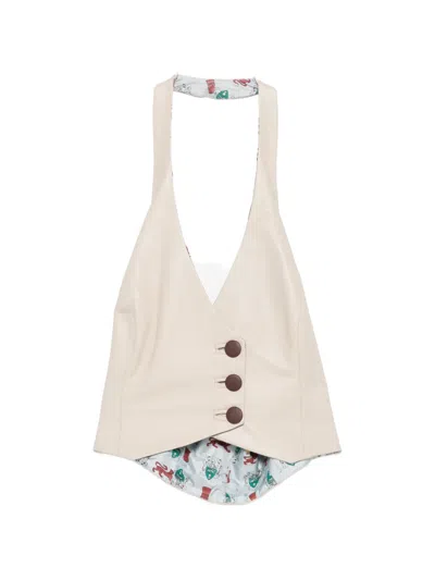 Mitiliane Couture Button-up Waistcoat In Neutral