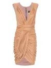 Mitiliane Couture Crystal-embellished Mini Dress In Brown