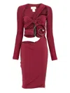 Mitiliane Couture Cut Out-detail Pierced Midi Dress In Red