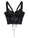 Mitiliane Couture Denim-insert Corset Top In Blue