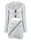 Mitiliane Couture Draped Cut-out Mini Dress In Grey
