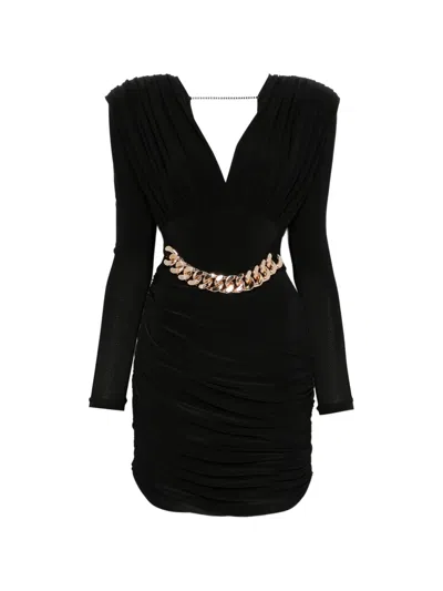 Mitiliane Couture Draped Mini Dress In Black