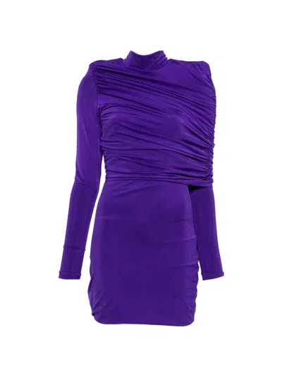 Mitiliane Couture Draped Mini Dress In Purple