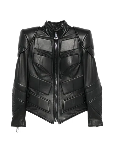 Mitiliane Couture Geometric-panelled Jacket In Black