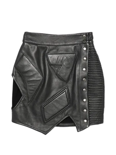 Mitiliane Couture Geometric-panelled Mini Skirt In Gray