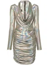 Mitiliane Couture Midikleid Mit Holografischem Effekt In Grau