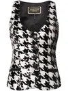 Mitiliane Couture Houndstooth-patterned Sequinned Vest In Black