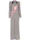 Mitiliane Couture Iridescent-holographic Jumpsuit In Red
