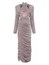 Mitiliane Couture Iridescent-holographic Maxi Dress In Grey