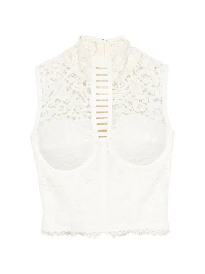 Mitiliane Couture Lace-panelled Corset Top In White