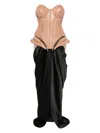 Mitiliane Couture Leather Corset And Maxi Skirt Set In 褐色