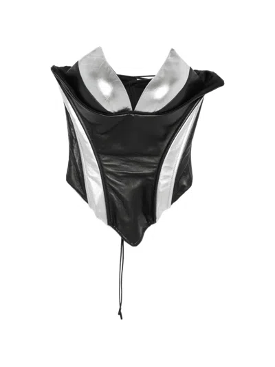 Mitiliane Couture Leather Corset In Black