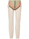 Mitiliane Couture Leather-panelled Zipped Trousers In Neutrals