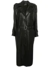 Mitiliane Couture Leather Trench Coat In Black