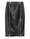 Mitiliane Couture Leather Zip-up Midi Skirt In Black