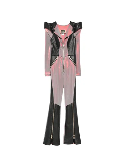 Mitiliane Couture Leather-insert Jumpsuit In Multi