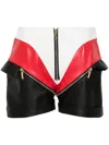 Mitiliane Couture Panelled Leather Mini Shorts In Black