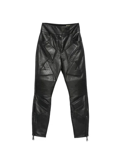 Mitiliane Couture Panelled Leather Trousers In Black