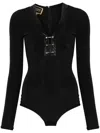 Mitiliane Couture Piercing-detail Bodysuit In Black
