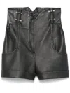 Mitiliane Couture Piercing-detail Leather Shorts In Black