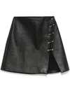 Mitiliane Couture Piercing-detail Leather Skirt In Black