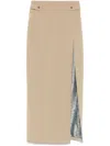 Mitiliane Couture Pinstriped Maxi Skirt In Neutrals