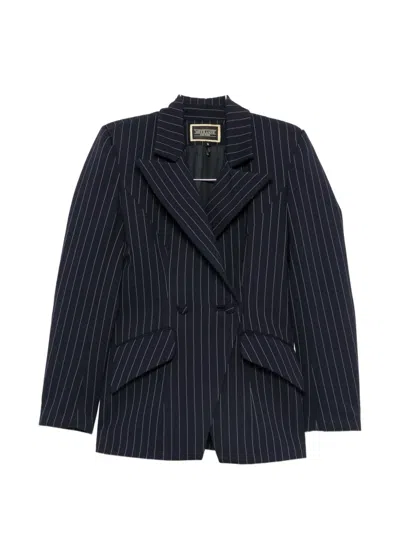 Mitiliane Couture Pinstripe-pattern Double-breasted Blazer In Blue