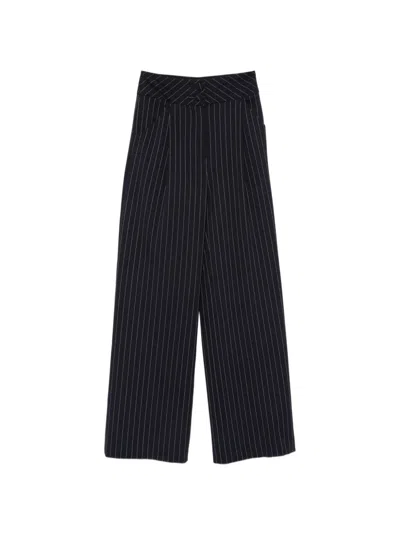 Mitiliane Couture Pinstripe-pattern Trousers In Black