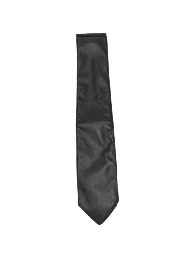 Mitiliane Couture Pointed-tip Leather Tie In Black