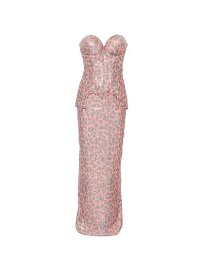 Mitiliane Couture Sequin-embellished Leopard-print Skirt Set (set Of Two) In Multi
