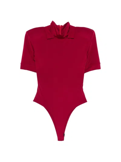 Mitiliane Couture Short-sleeve Bodysuit In Burgundy