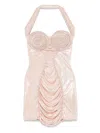 Mitiliane Couture Spiral-cup Iridescent Mini Dress In Neutrals