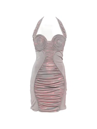 Mitiliane Couture Spiral-cup Mini Dress In Gray
