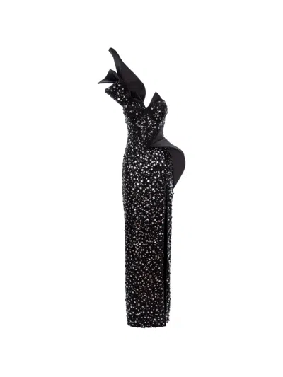 Mitiliane Couture Stella Sequins Maxi Dress In Black