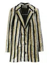 Mitiliane Couture Striped Sequined Tuxedo Coat In Multi