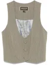 Mitiliane Couture Striped Vest In Green