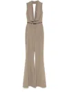 Mitiliane Couture Striped Zipped Jumpsuit In Green
