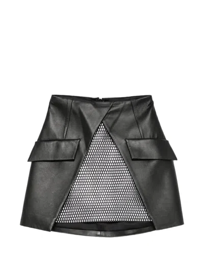 Mitiliane Couture Stud-embellished Paneled Mini Skirt In Black