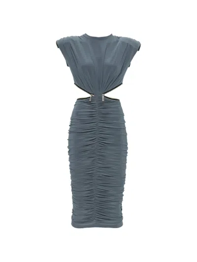 Mitiliane Couture Zipped Cut-out Mini Dress In Gray