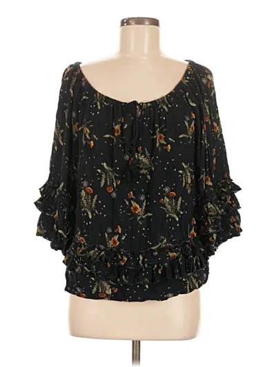 Pre-owned Mittoshop 3/4 Sleeve Blouse In Black