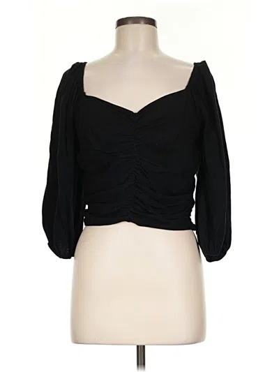 Pre-owned Mittoshop 3/4 Sleeve Blouse In Black
