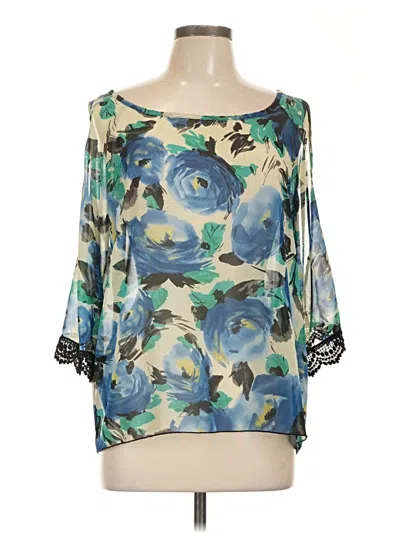 Pre-owned Mittoshop 3/4 Sleeve Blouse In Blue