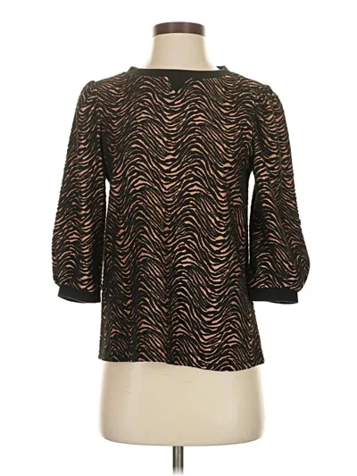 Pre-owned Mittoshop 3/4 Sleeve Blouse In Brown
