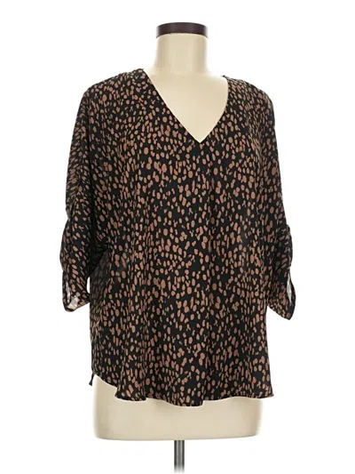 Pre-owned Mittoshop 3/4 Sleeve Blouse In Brown