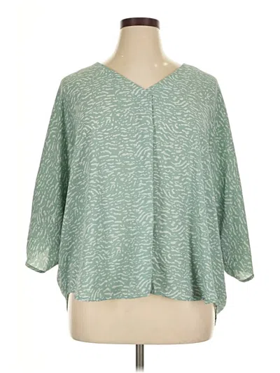 Pre-owned Mittoshop 3/4 Sleeve Blouse In Green