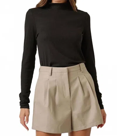 Mittoshop Alaina Mock Neck Long Sleeve Knit Top In Black In Pattern