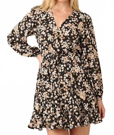 Mittoshop Alma Floral Swing Mini Dress - Plus In Black