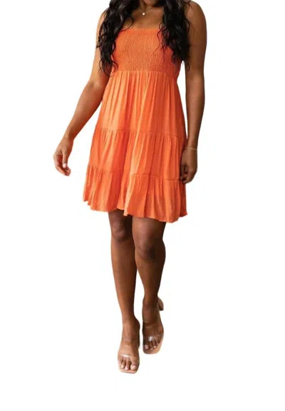 Mittoshop Always Sunny Tiered Sundress In Tangerine In Multi